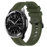 Correia de relógio em silicone riscada côncava de 22mm, para Samsung Galaxy Watch3 45mm, para Samsung Galaxy Watch 46mm, para Samsung Gear S3 Classic, para Samsung Gear S3 Frontier