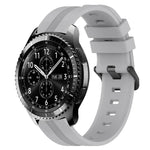 Correia de relógio em silicone riscada côncava de 22mm, para Samsung Galaxy Watch3 45mm, para Samsung Galaxy Watch 46mm, para Samsung Gear S3 Classic, para Samsung Gear S3 Frontier