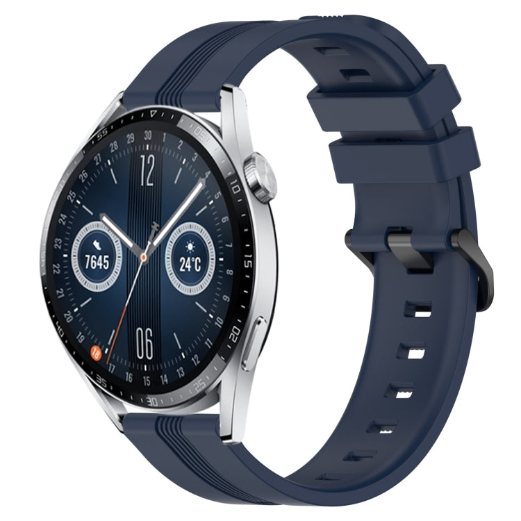22mm Concave Striped Slicone Watch Band, For Huawei Watch GT3 Pro 46mm, For Huawei Watch Buds, For Huawei Watch 3 Pro New, For Huawei Watch GT3 46mm