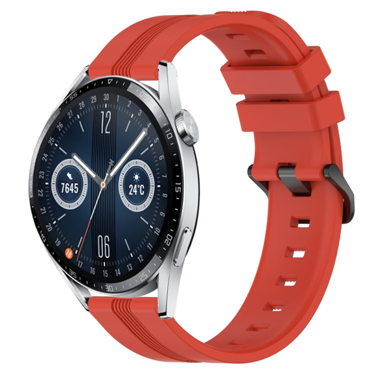 22mm Concave Striped Slicone Watch Band, For Huawei Watch GT3 Pro 46mm, For Huawei Watch Buds, For Huawei Watch 3 Pro New, For Huawei Watch GT3 46mm