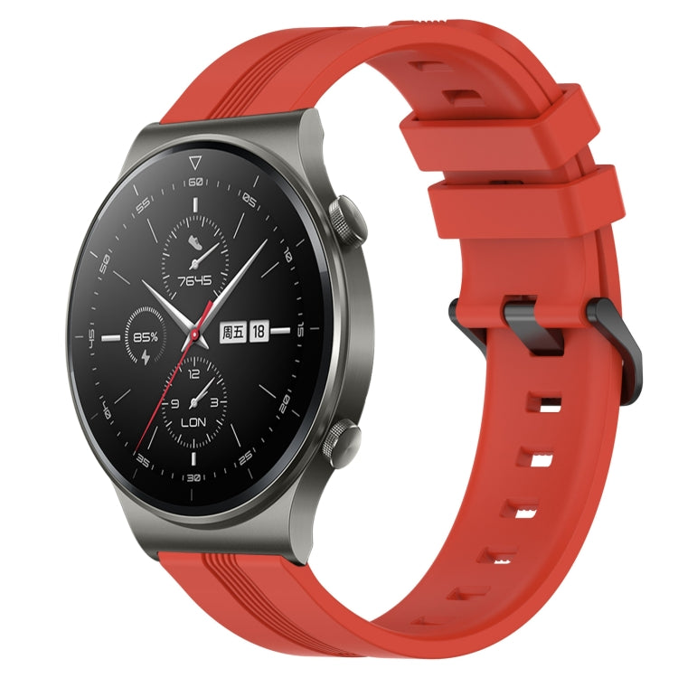 22mm Concave Striped Slicone Watch Band, For Huawei Watch GT Runner, For Huawei Watch 3, For Huawei Watch 3 Pro, For Huawei GT2 Pro