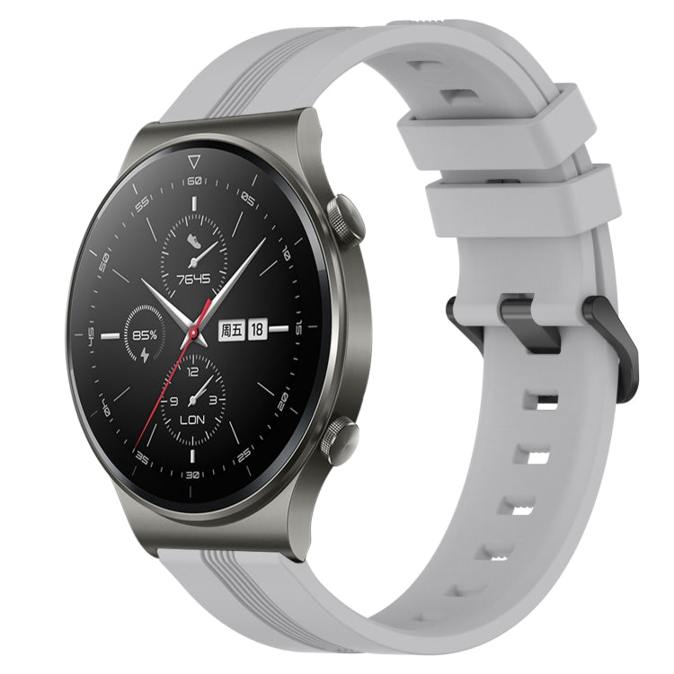 22mm Concave Striped Slicone Watch Band, For Huawei Watch GT Runner, For Huawei Watch 3, For Huawei Watch 3 Pro, For Huawei GT2 Pro