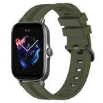 20mm Concave Striped Slicone Watch Band, For Amazfit GTS 4, For Amazfit GTS 3, For Amazfit GTS 2E, For Amazfit GTS 2 Mini