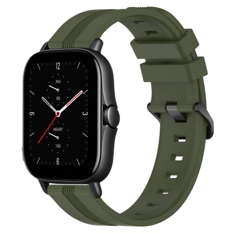 20mm Concave Striped Slicone Watch Band, For Amazfit GTS 4, For Amazfit GTS 3, For Amazfit GTS 2E, For Amazfit GTS 2 Mini