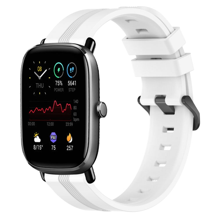 20mm Concave Striped Slicone Watch Band, For Amazfit GTS 4, For Amazfit GTS 3, For Amazfit GTS 2E, For Amazfit GTS 2 Mini
