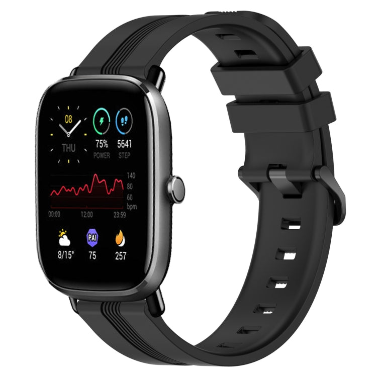 20mm Concave Striped Slicone Watch Band, For Amazfit GTS 4, For Amazfit GTS 3, For Amazfit GTS 2E, For Amazfit GTS 2 Mini