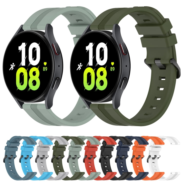 20mm Concave Striped Slicone Watch Band, For Samsung Galaxy Watch5 44mm, For Samsung Galaxy Watch 6 Classic 47mm, For Samsung Galaxy Watch5 40mm, For Samsung Galaxy Watch5 Pro 45mm