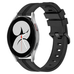 20mm Concave Striped Slicone Watch Band, For Samsung Galaxy Watch4 44mm, For Samsung Galaxy Watch4 40mm, For Samsung  Galaxy Watch 4 Classic 42mm, For Samsung  Galaxy Watch 4 Classic 46mm