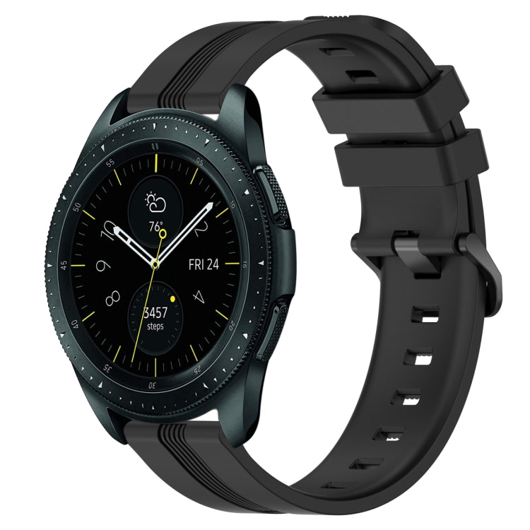 20mm Concave Striped Slicone Watch Band, For Samsung Galaxy Watch Active 2 40mm, For Samsung Galaxy Watch Active 2 44mm, For Samsung Galaxy Watch 42mm, For Samsung Galaxy Watch 6 44mm