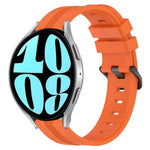 Correia de relógio em silicone riscada côncava de 20mm, para Samsung Galaxy Watch 6 40mm, para Samsung Galaxy Watch 6 Classic 43mm