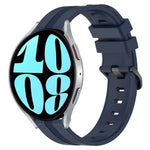 Correia de relógio em silicone riscada côncava de 20mm, para Samsung Galaxy Watch 6 40mm, para Samsung Galaxy Watch 6 Classic 43mm