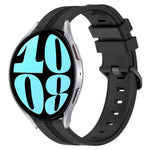 Correia de relógio em silicone riscada côncava de 20mm, para Samsung Galaxy Watch 6 40mm, para Samsung Galaxy Watch 6 Classic 43mm