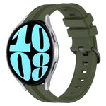 Correia de relógio em silicone riscada côncava de 20mm, para Samsung Galaxy Watch 6 40mm, para Samsung Galaxy Watch 6 Classic 43mm