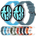 Correia de relógio em silicone riscada côncava de 20mm, para Samsung Galaxy Watch 6 40mm, para Samsung Galaxy Watch 6 Classic 43mm
