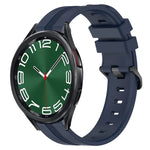 Correia de relógio em silicone riscada côncava de 20mm, para Samsung Galaxy Watch 6 40mm, para Samsung Galaxy Watch 6 Classic 43mm