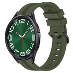 Correia de relógio em silicone riscada côncava de 20mm, para Samsung Galaxy Watch 6 40mm, para Samsung Galaxy Watch 6 Classic 43mm