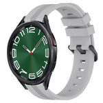Correia de relógio em silicone riscada côncava de 20mm, para Samsung Galaxy Watch 6 40mm, para Samsung Galaxy Watch 6 Classic 43mm