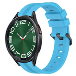 Correia de relógio em silicone riscada côncava de 20mm, para Samsung Galaxy Watch 6 40mm, para Samsung Galaxy Watch 6 Classic 43mm