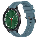 Correia de relógio em silicone riscada côncava de 20mm, para Samsung Galaxy Watch 6 40mm, para Samsung Galaxy Watch 6 Classic 43mm