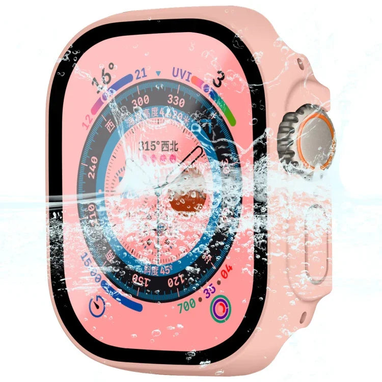 Para Apple Watch Ultra 3 / 2 / 1 49mm ENKAY Moldura PC Impermeável Hat-Prince de Cobertura Total + Capa de Vidro Temperado 9H