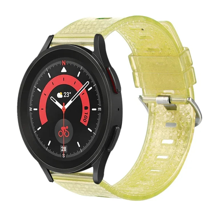20mm Transparent Shiny Diamond TPU Watch Band, For Samsung Galaxy Watch 3 41mm, For Samsung Galaxy Watch 42mm, For Samsung Galaxy Watch5 40mm / 44mm, For Samsung Galaxy Watch5 Pro, For Samsung Galaxy Watch4 / Watch4 Classic, For Samsung Galaxy Watch3 4...