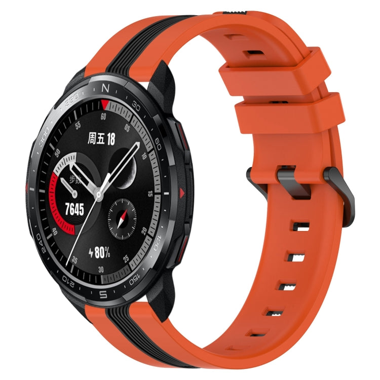 22mm Vertical Two-Color Silicone Watch Band, For Honor Watch GS Pro, For Honor Magic Watch 2 46mm, For Honor Watch Dream
