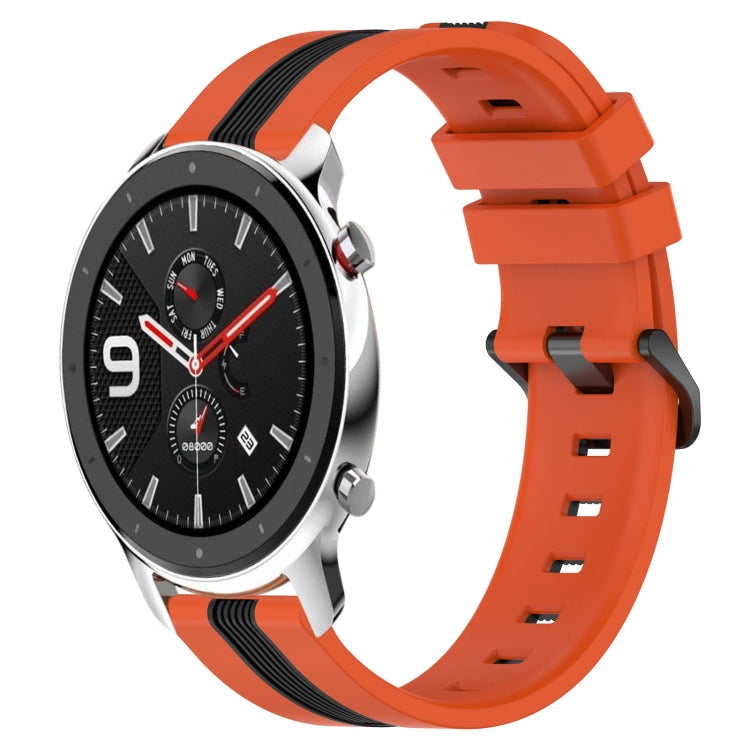 22mm Vertical Two-Color Silicone Watch Band, For Amazfit GTR 4, For Amazfit GTR 4 Pro, For Amazfit GTR 3, For Amazfit GTR 3 Pro
