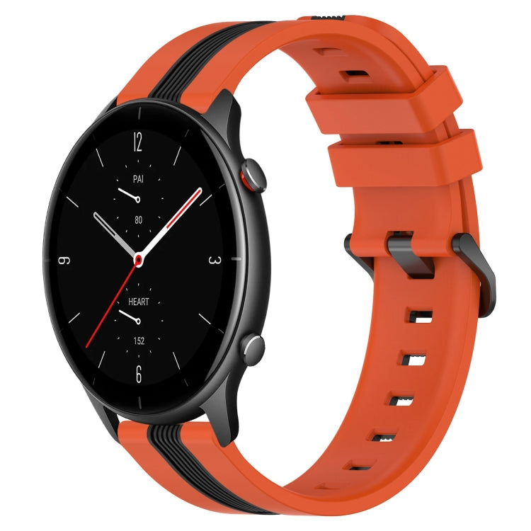 22mm Vertical Two-Color Silicone Watch Band, For Amazfit GTR 2e, For Amazfit GTR 2, For Amazfit 3, For Amazfit GTR 47mm