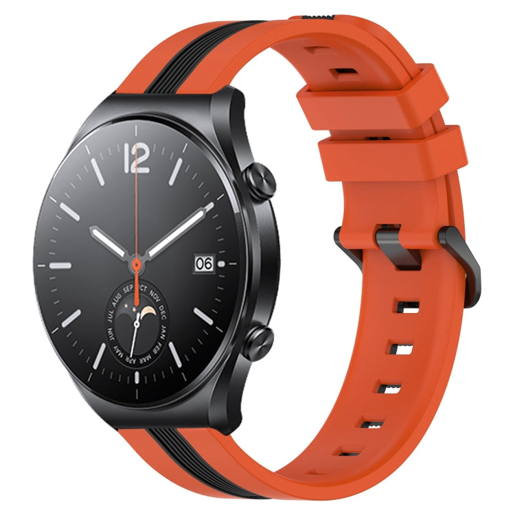 22mm Vertical Two-Color Silicone Watch Band, For Xiaomi MI Watch S1, For Xiaomi MI Watch S1 Pro, For Xiaomi MI Watch Color 2, For Xiaomi MI Watch Sport