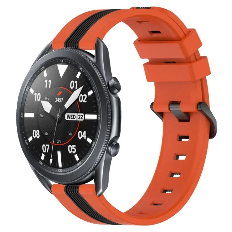 Correia de Relógio de Silicone Bicolor Vertical 22mm, Para Samsung Galaxy Watch3 45mm, Para Samsung Galaxy Watch 46mm, Para Samsung Gear S3 Classic, Para Samsung Gear S3 Frontier