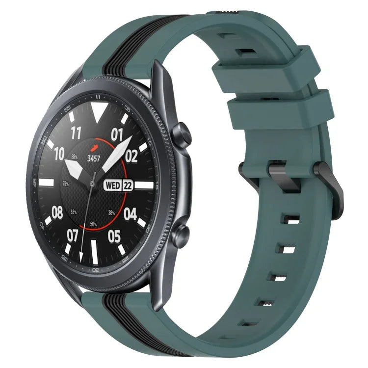 Correia de Relógio de Silicone Bicolor Vertical 22mm, Para Samsung Galaxy Watch3 45mm, Para Samsung Galaxy Watch 46mm, Para Samsung Gear S3 Classic, Para Samsung Gear S3 Frontier