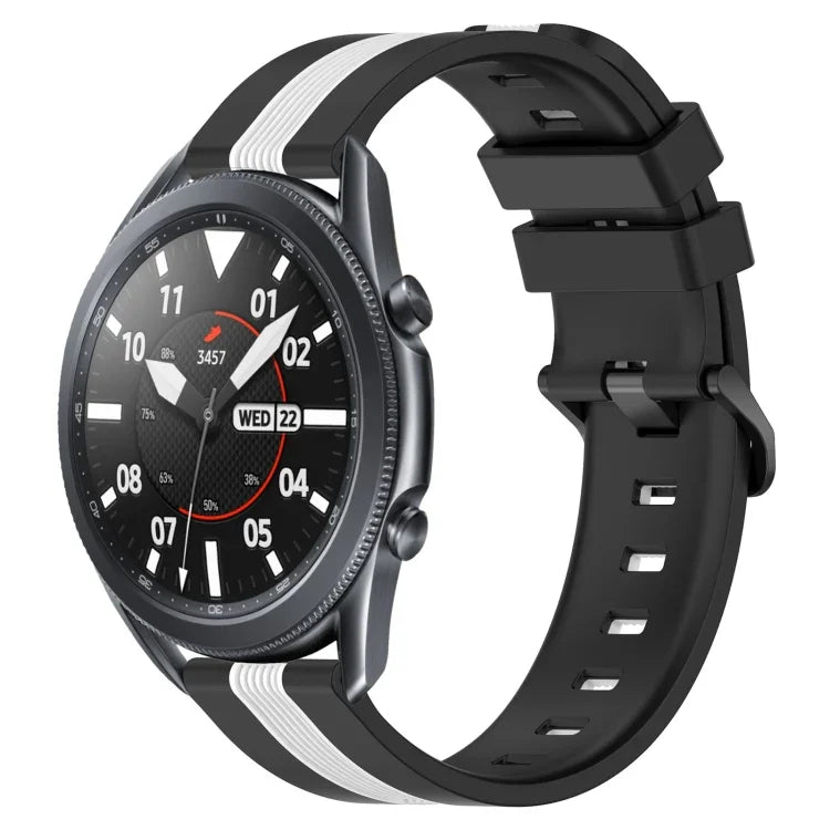 Correia de Relógio de Silicone Bicolor Vertical 22mm, Para Samsung Galaxy Watch3 45mm, Para Samsung Galaxy Watch 46mm, Para Samsung Gear S3 Classic, Para Samsung Gear S3 Frontier