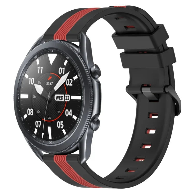 Correia de Relógio de Silicone Bicolor Vertical 22mm, Para Samsung Galaxy Watch3 45mm, Para Samsung Galaxy Watch 46mm, Para Samsung Gear S3 Classic, Para Samsung Gear S3 Frontier