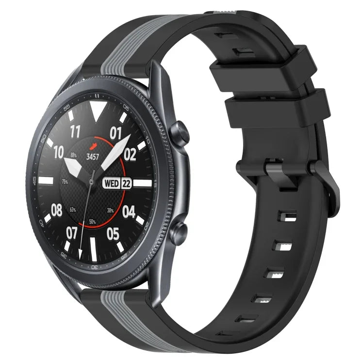 Correia de Relógio de Silicone Bicolor Vertical 22mm, Para Samsung Galaxy Watch3 45mm, Para Samsung Galaxy Watch 46mm, Para Samsung Gear S3 Classic, Para Samsung Gear S3 Frontier