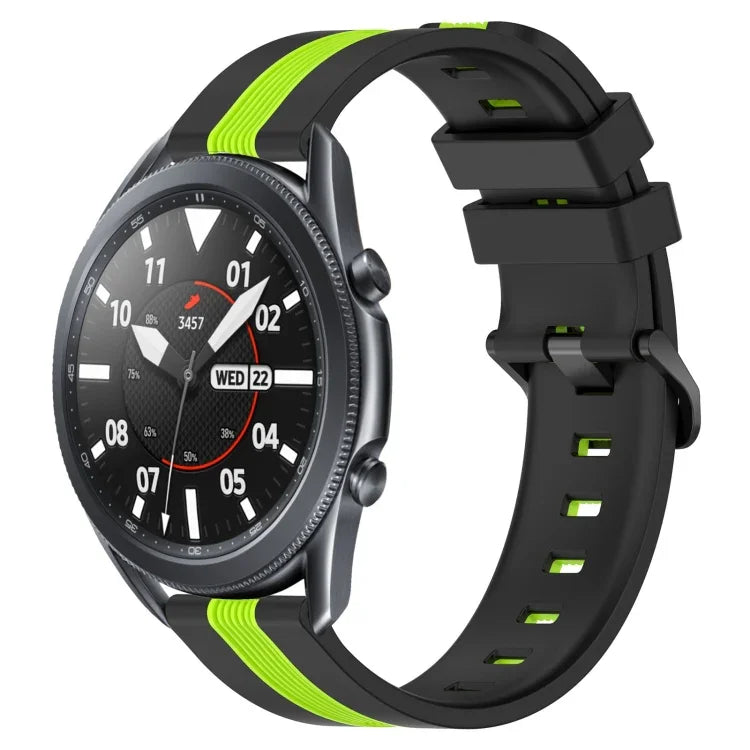 Correia de Relógio de Silicone Bicolor Vertical 22mm, Para Samsung Galaxy Watch3 45mm, Para Samsung Galaxy Watch 46mm, Para Samsung Gear S3 Classic, Para Samsung Gear S3 Frontier