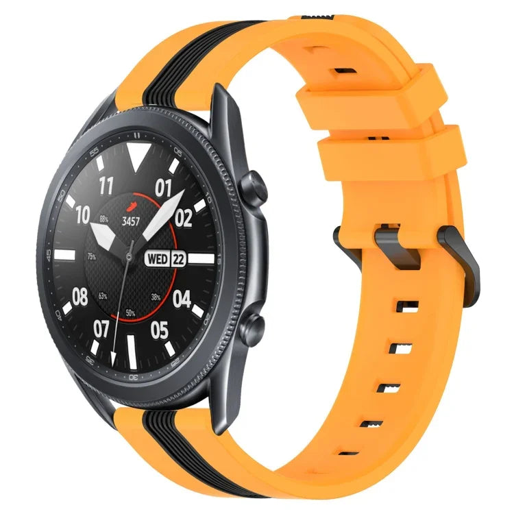 Correia de Relógio de Silicone Bicolor Vertical 22mm, Para Samsung Galaxy Watch3 45mm, Para Samsung Galaxy Watch 46mm, Para Samsung Gear S3 Classic, Para Samsung Gear S3 Frontier