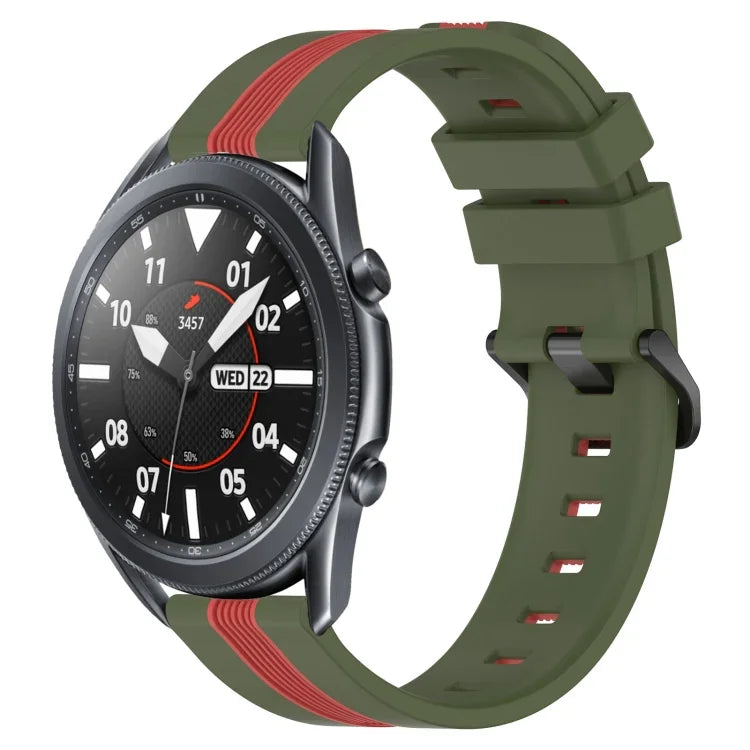 Correia de Relógio de Silicone Bicolor Vertical 22mm, Para Samsung Galaxy Watch3 45mm, Para Samsung Galaxy Watch 46mm, Para Samsung Gear S3 Classic, Para Samsung Gear S3 Frontier