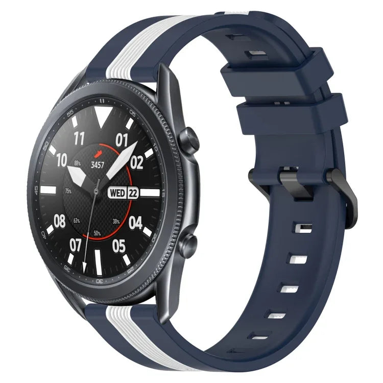 Correia de Relógio de Silicone Bicolor Vertical 22mm, Para Samsung Galaxy Watch3 45mm, Para Samsung Galaxy Watch 46mm, Para Samsung Gear S3 Classic, Para Samsung Gear S3 Frontier