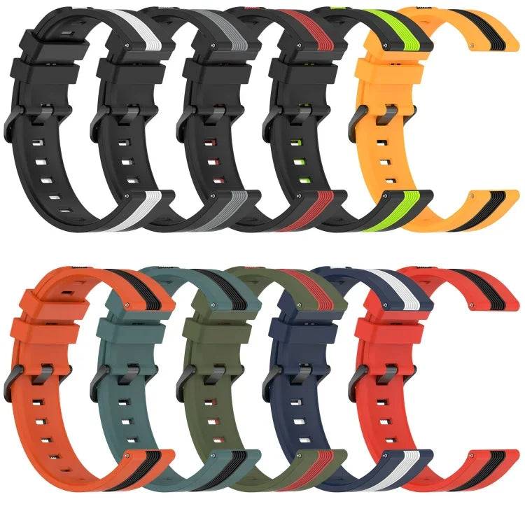 Correia de Relógio de Silicone Bicolor Vertical 22mm, Para Samsung Galaxy Watch3 45mm, Para Samsung Galaxy Watch 46mm, Para Samsung Gear S3 Classic, Para Samsung Gear S3 Frontier