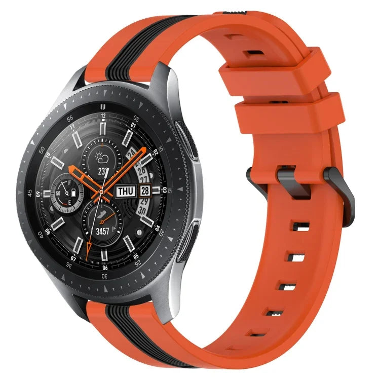 Correia de Relógio de Silicone Bicolor Vertical 22mm, Para Samsung Galaxy Watch3 45mm, Para Samsung Galaxy Watch 46mm, Para Samsung Gear S3 Classic, Para Samsung Gear S3 Frontier