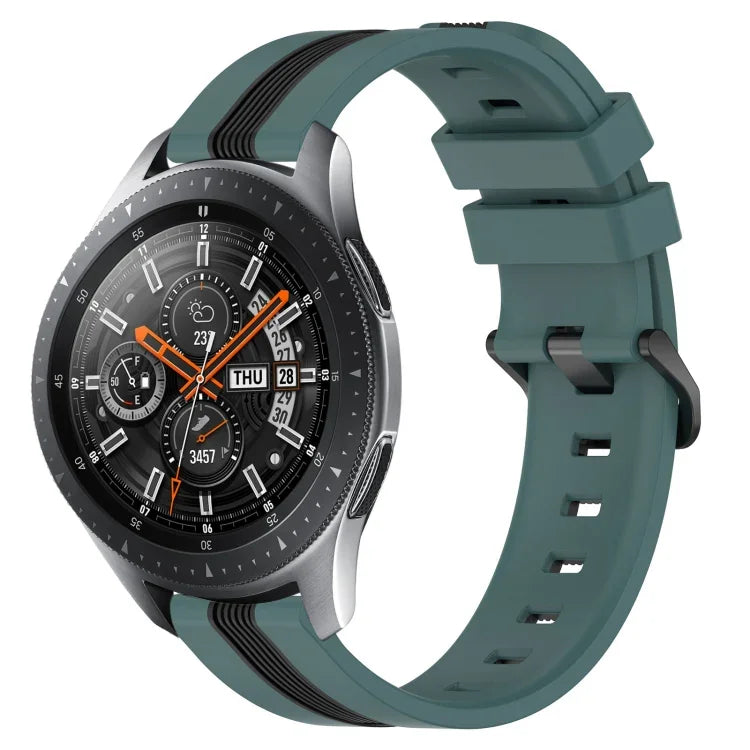 Correia de Relógio de Silicone Bicolor Vertical 22mm, Para Samsung Galaxy Watch3 45mm, Para Samsung Galaxy Watch 46mm, Para Samsung Gear S3 Classic, Para Samsung Gear S3 Frontier
