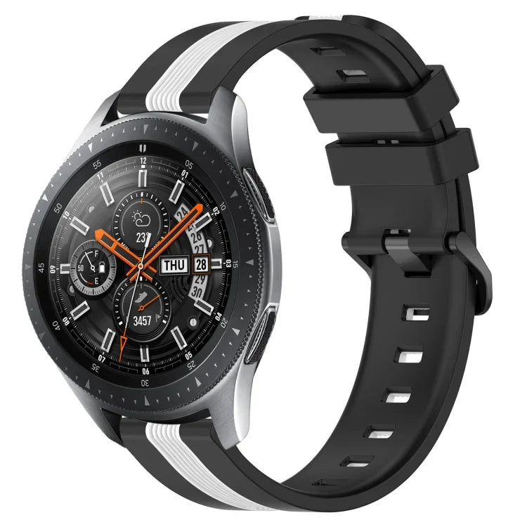 Correia de Relógio de Silicone Bicolor Vertical 22mm, Para Samsung Galaxy Watch3 45mm, Para Samsung Galaxy Watch 46mm, Para Samsung Gear S3 Classic, Para Samsung Gear S3 Frontier