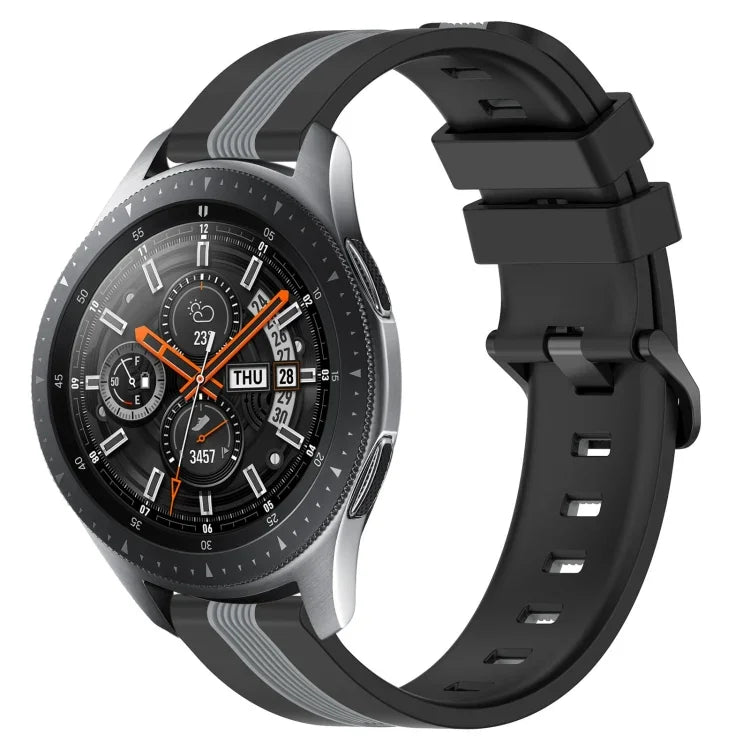 Correia de Relógio de Silicone Bicolor Vertical 22mm, Para Samsung Galaxy Watch3 45mm, Para Samsung Galaxy Watch 46mm, Para Samsung Gear S3 Classic, Para Samsung Gear S3 Frontier