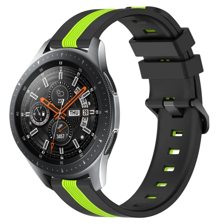 Correia de Relógio de Silicone Bicolor Vertical 22mm, Para Samsung Galaxy Watch3 45mm, Para Samsung Galaxy Watch 46mm, Para Samsung Gear S3 Classic, Para Samsung Gear S3 Frontier