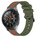 Correia de Relógio de Silicone Bicolor Vertical 22mm, Para Samsung Galaxy Watch3 45mm, Para Samsung Galaxy Watch 46mm, Para Samsung Gear S3 Classic, Para Samsung Gear S3 Frontier