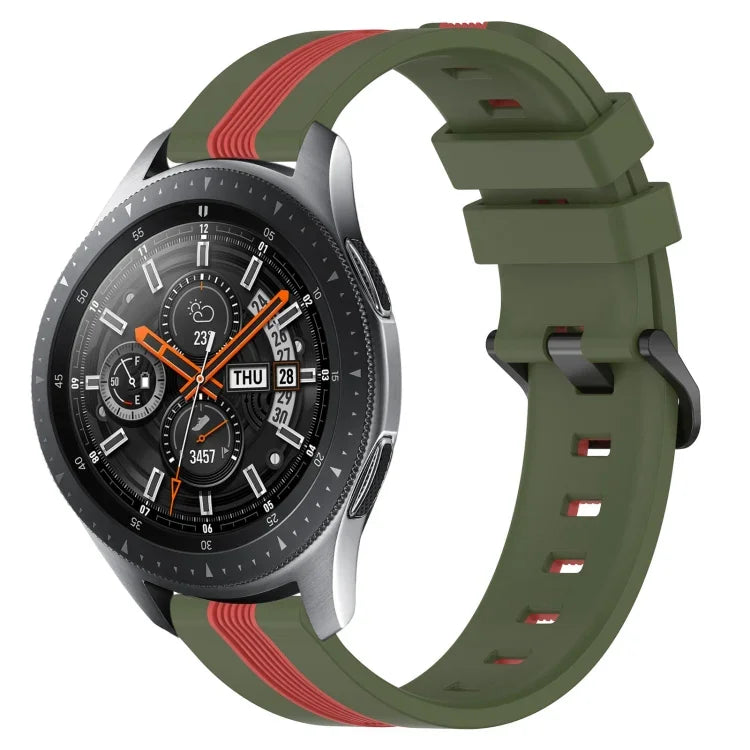Correia de Relógio de Silicone Bicolor Vertical 22mm, Para Samsung Galaxy Watch3 45mm, Para Samsung Galaxy Watch 46mm, Para Samsung Gear S3 Classic, Para Samsung Gear S3 Frontier