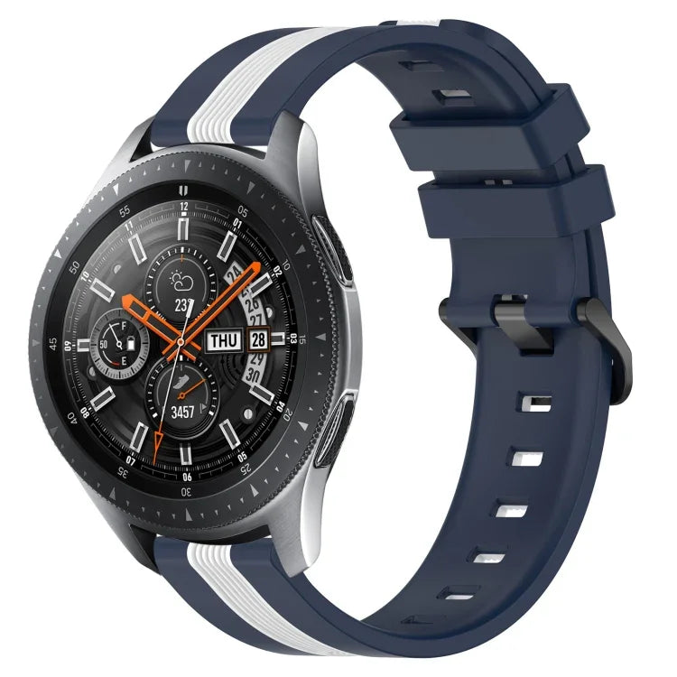 Correia de Relógio de Silicone Bicolor Vertical 22mm, Para Samsung Galaxy Watch3 45mm, Para Samsung Galaxy Watch 46mm, Para Samsung Gear S3 Classic, Para Samsung Gear S3 Frontier