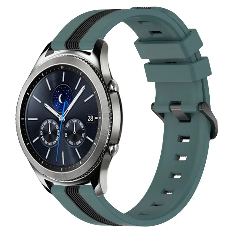 Correia de Relógio de Silicone Bicolor Vertical 22mm, Para Samsung Galaxy Watch3 45mm, Para Samsung Galaxy Watch 46mm, Para Samsung Gear S3 Classic, Para Samsung Gear S3 Frontier