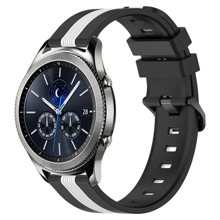 Correia de Relógio de Silicone Bicolor Vertical 22mm, Para Samsung Galaxy Watch3 45mm, Para Samsung Galaxy Watch 46mm, Para Samsung Gear S3 Classic, Para Samsung Gear S3 Frontier