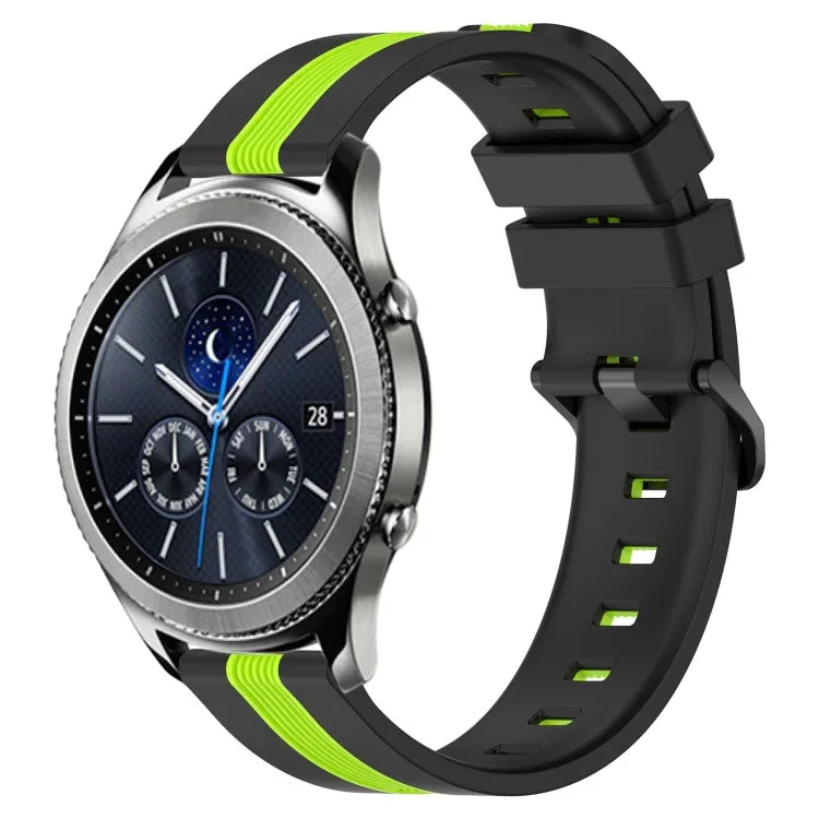 Correia de Relógio de Silicone Bicolor Vertical 22mm, Para Samsung Galaxy Watch3 45mm, Para Samsung Galaxy Watch 46mm, Para Samsung Gear S3 Classic, Para Samsung Gear S3 Frontier